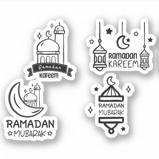 Ramadan Mubarak Kareem Set Sticker (Voorkant)