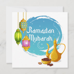Ramadan Mubarak Kleurrijke Lantaarns, Dadels & The Feestdagenkaart