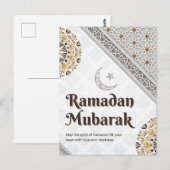 Ramadan Mubarak Mandala Crescent Art Briefkaart (Voorkant / Achterkant)