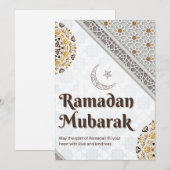 Ramadan Mubarak Mandala Crescent Art Feestdagenkaart (Voorkant / Achterkant)