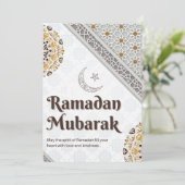 Ramadan Mubarak Mandala Crescent Art Feestdagenkaart (Staand voorkant)