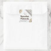 Ramadan Mubarak Mandala Crescent Art Vierkante Sticker (Tas)