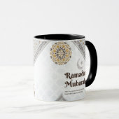 Ramadan Mubarak Mandala Halve Maan Kunst Mok (Voorkant rechts)