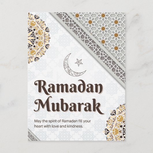 Ramadan Mubarak Mandala Halve Maankunst Briefkaart (Voorkant)