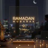 Ramadan Mubarak Minimal Acrylic Sign Personalized Acryl Bord