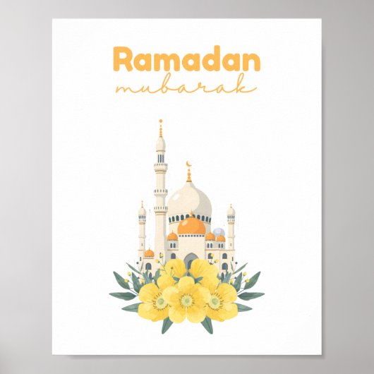 Ramadan Mubarak Moskee Muurprint Poster (Voorkant)