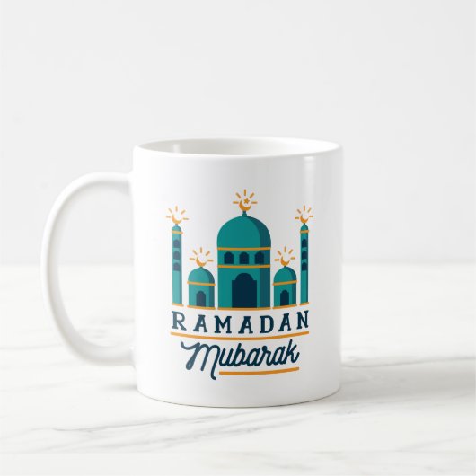 Ramadan Mubarak Mosque Crescent Art Koffiemok (Links)