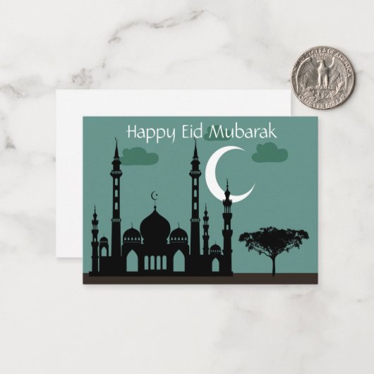 Ramadan Mubarak Notitiekaartje (Voorkant / Achterkant in situ)