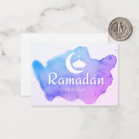 Ramadan Mubarak Notitiekaartje (Voorkant / Achterkant in situ)