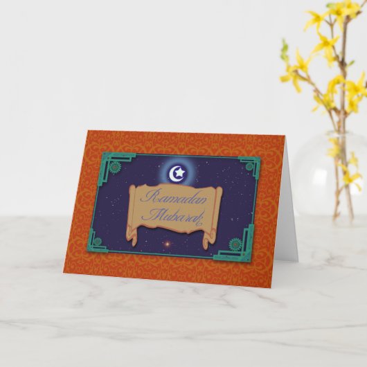 Ramadan Mubarak,  ontwerp Kaart (Gele Bloem)