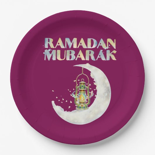 Ramadan Mubarak Papieren Bordje (Voorkant)