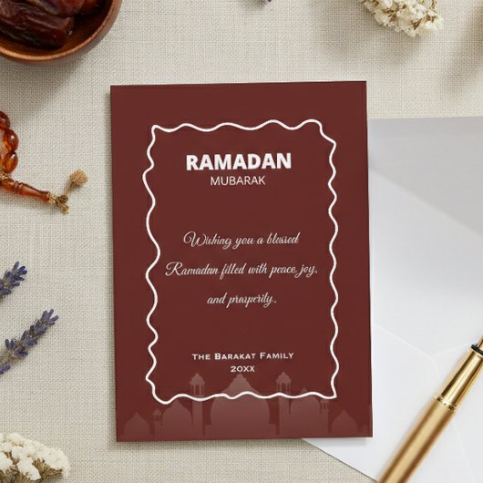 Ramadan Mubarak Persoonlijke Wenskaart Notitiekaartje