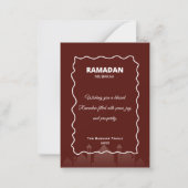 Ramadan Mubarak Persoonlijke Wenskaart Notitiekaartje (Voorkant)