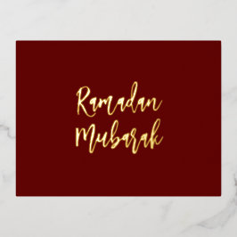 Ramadan Mubarak Ramadan Kareem Dark Red Gold Folie Feestdagen Briefkaart