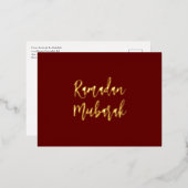 Ramadan Mubarak Ramadan Kareem Dark Red Gold Folie Feestdagen Briefkaart (Voorkant / Achterkant)