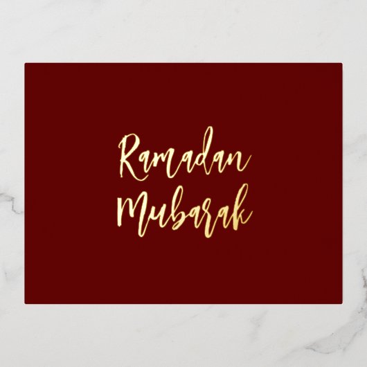 Ramadan Mubarak Ramadan Kareem Dark Red Gold Folie Feestdagen Briefkaart (Voorkant)
