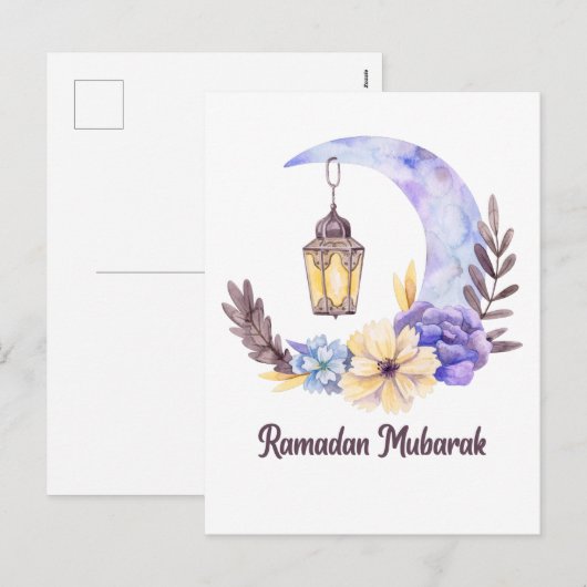 Ramadan Mubarak | Ramadan Kareem Feestdagenkaart (Voorkant / Achterkant)