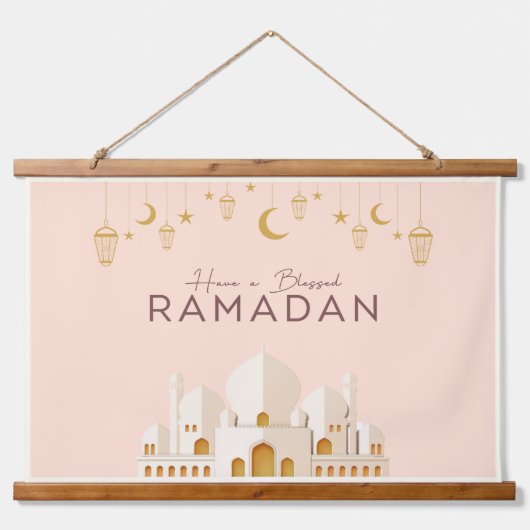 Ramadan Mubarak | Ramadan Kareem Hangend Wandkleed (Voorkant)