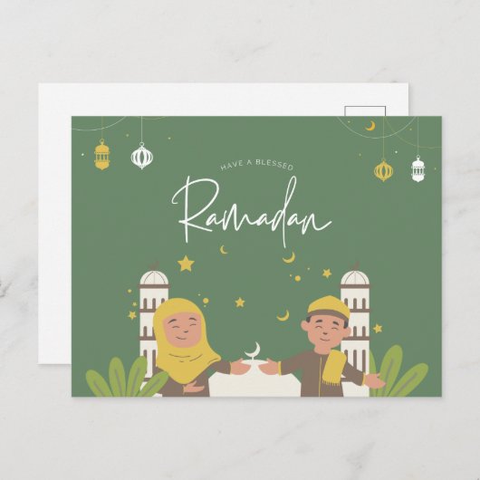 Ramadan Mubarak | Ramadan Kareem Holiday Postcard Briefkaart (Voorkant / Achterkant)