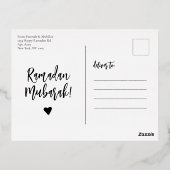 Ramadan Mubarak Ramadan Kareem Miss Gold Folie Feestdagen Briefkaart (Achterkant)