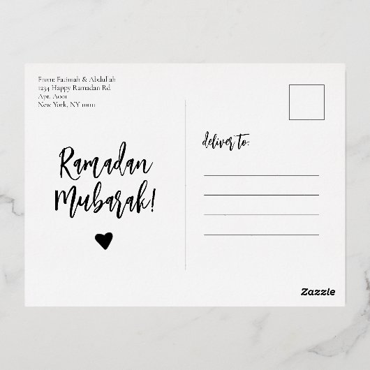 Ramadan Mubarak Ramadan Kareem Miss Gold Folie Feestdagen Briefkaart (Achterkant)