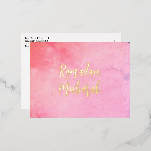 Ramadan Mubarak Ramadan Kareem Miss Gold Folie Feestdagen Briefkaart (Voorkant / Achterkant)