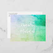 Ramadan Mubarak Ramadan Kareem Ocean Silver Folie Feestdagen Briefkaart (Voorkant / Achterkant)