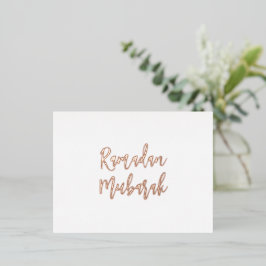 Ramadan Mubarak Ramadan Kareem Simple Roos Gold Folie Feestdagen Briefkaart