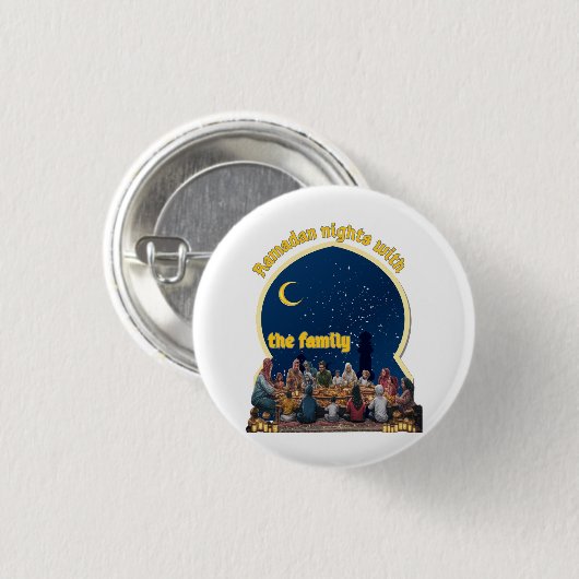 RAMADAN MUBARAK RONDE BUTTON 3,2 CM (Voorkant /achterkant)