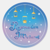 Ramadan Mubarak Ronde Sticker (Voorkant)