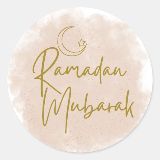 ramadan mubarak ronde sticker (Voorkant)