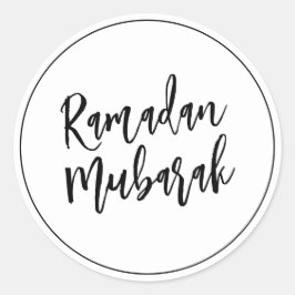 Ramadan Mubarak Simple Minimalist Black Ronde Sticker