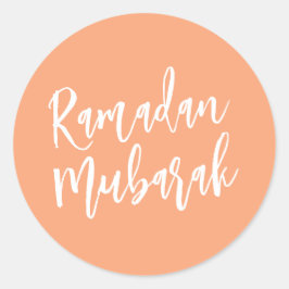 Ramadan Mubarak Simple Peach-minimalist Ronde Sticker