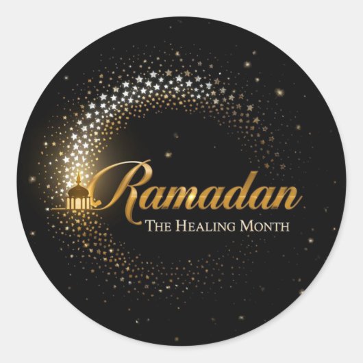 Ramadan MubaraK Vakantie  Ronde Sticker (Voorkant)