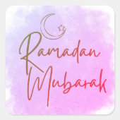 Ramadan Mubarak Vierkante Sticker (Voorkant)