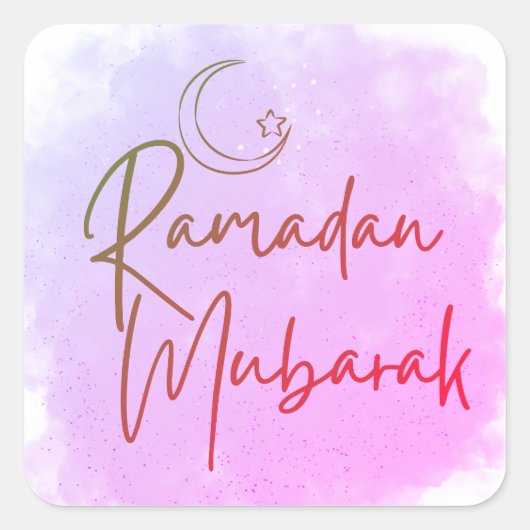 Ramadan Mubarak Vierkante Sticker (Voorkant)