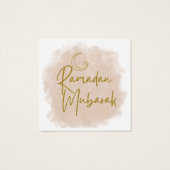 Ramadan mubarak vierkante visitekaartjes (Achterkant)