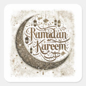 Ramadan Mubarak viert traditionele lantaarns Vierkante Sticker (Voorkant)