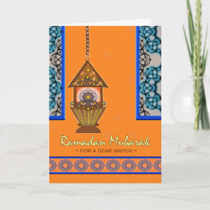 Ramadan Mubarak voor zuster, Fanoos Lantern Kaart