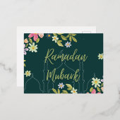 Ramadan mubark-bloemkaart folie feestdagen briefkaart (Voorkant / Achterkant)