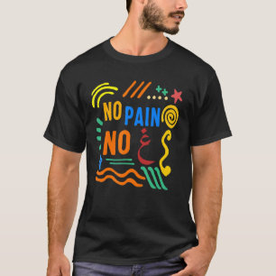 Ramadan No Pain No Gain Adult Muslim Arabic Letter T-shirt