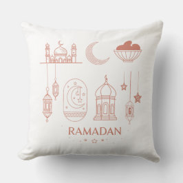 Ramadan Pillow – Crescent Moon, Mosque & Dates Kussen