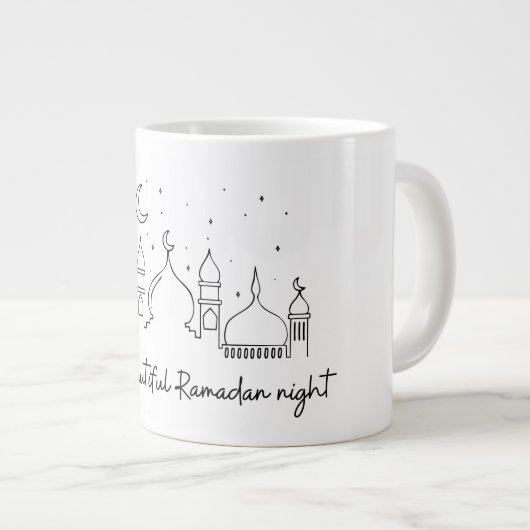 RAMADAN RAMADAN KAREEM RAMADAN MUBARAK PATCH LABE GROTE KOFFIEKOP (Voorkant rechts)
