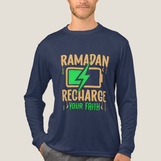 Ramadan Recharge Your Faith Battery Tri-Blend Shirt (Voorkant volledig)