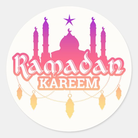 Ramadan Ronde Sticker (Voorkant)