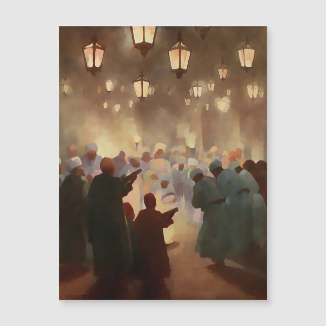 Ramadan scène uit 1902 magnetische kaart (Voorkant)