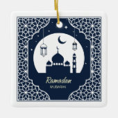 ✨ Ramadan Serenity Decorative Art – Celestial Keramisch Ornament (Voorkant)