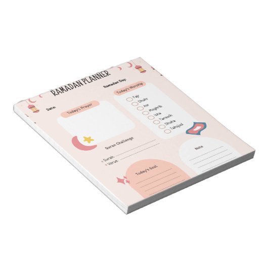 Ramadan Tracker | Dagelijkse planning voor Ramadan Notitieblok (Schuin)