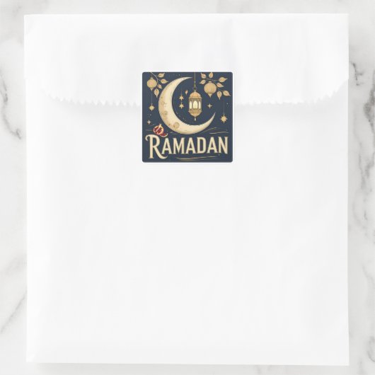 Ramadan vangt het licht, het ritme. vierkante sticker (Tas)