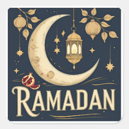 Ramadan vangt het licht, het ritme. vierkante sticker